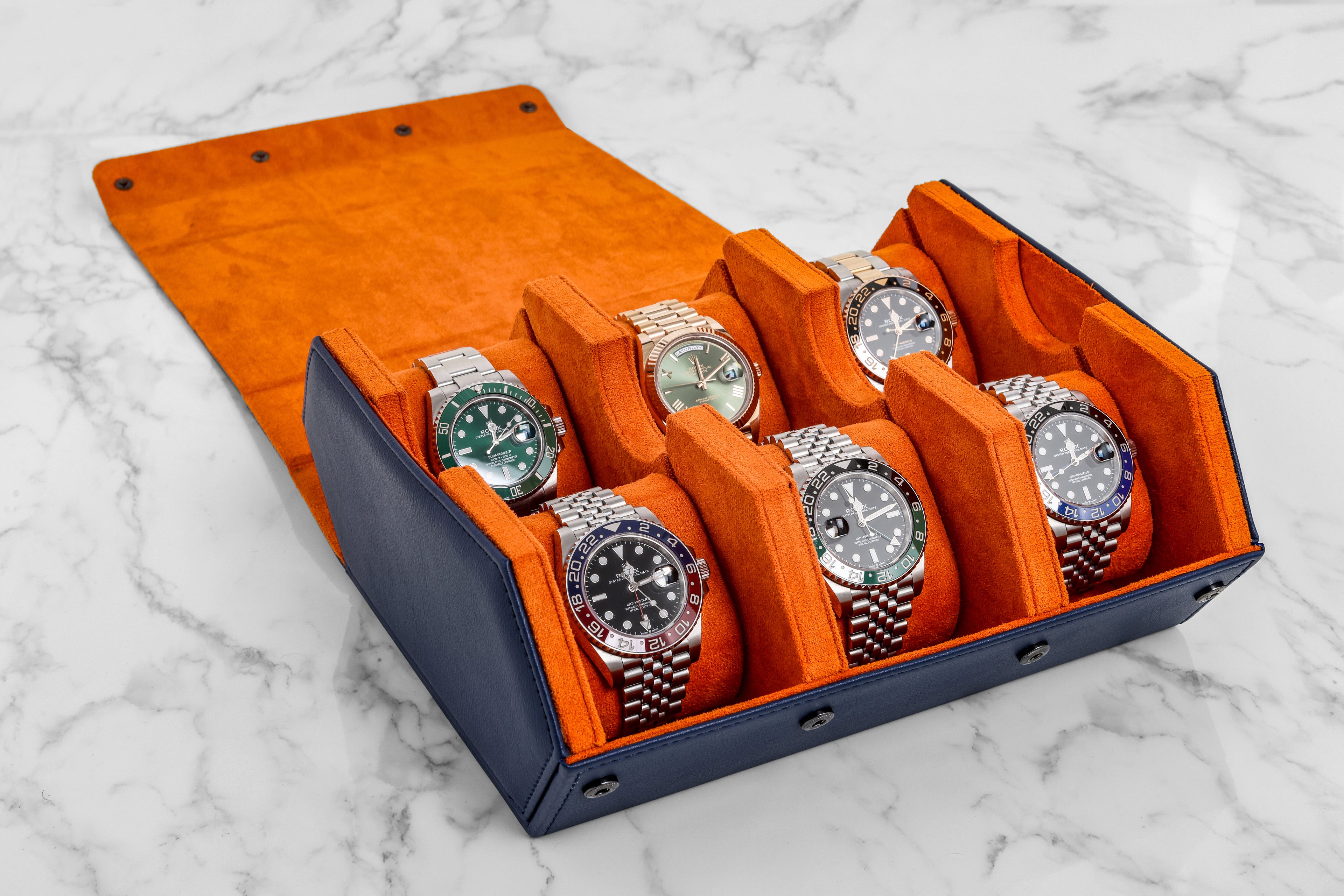 Navy & Tangerine - 6 Slots