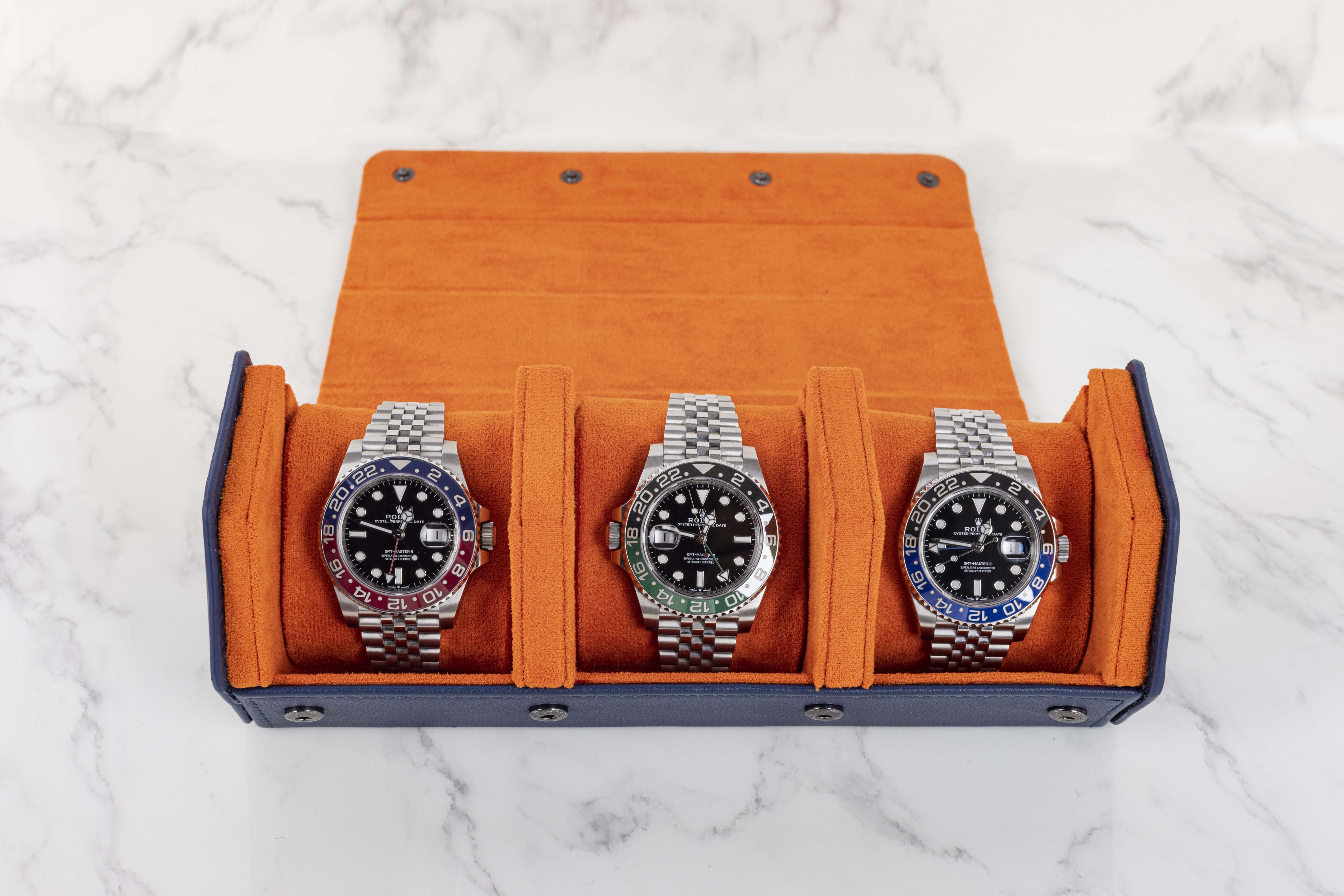 Navy & Tangerine - 3 Slots